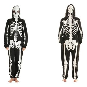 Just Love Unisex Black White Halloween Costume Mask Skeleton Jumpsuit Size L